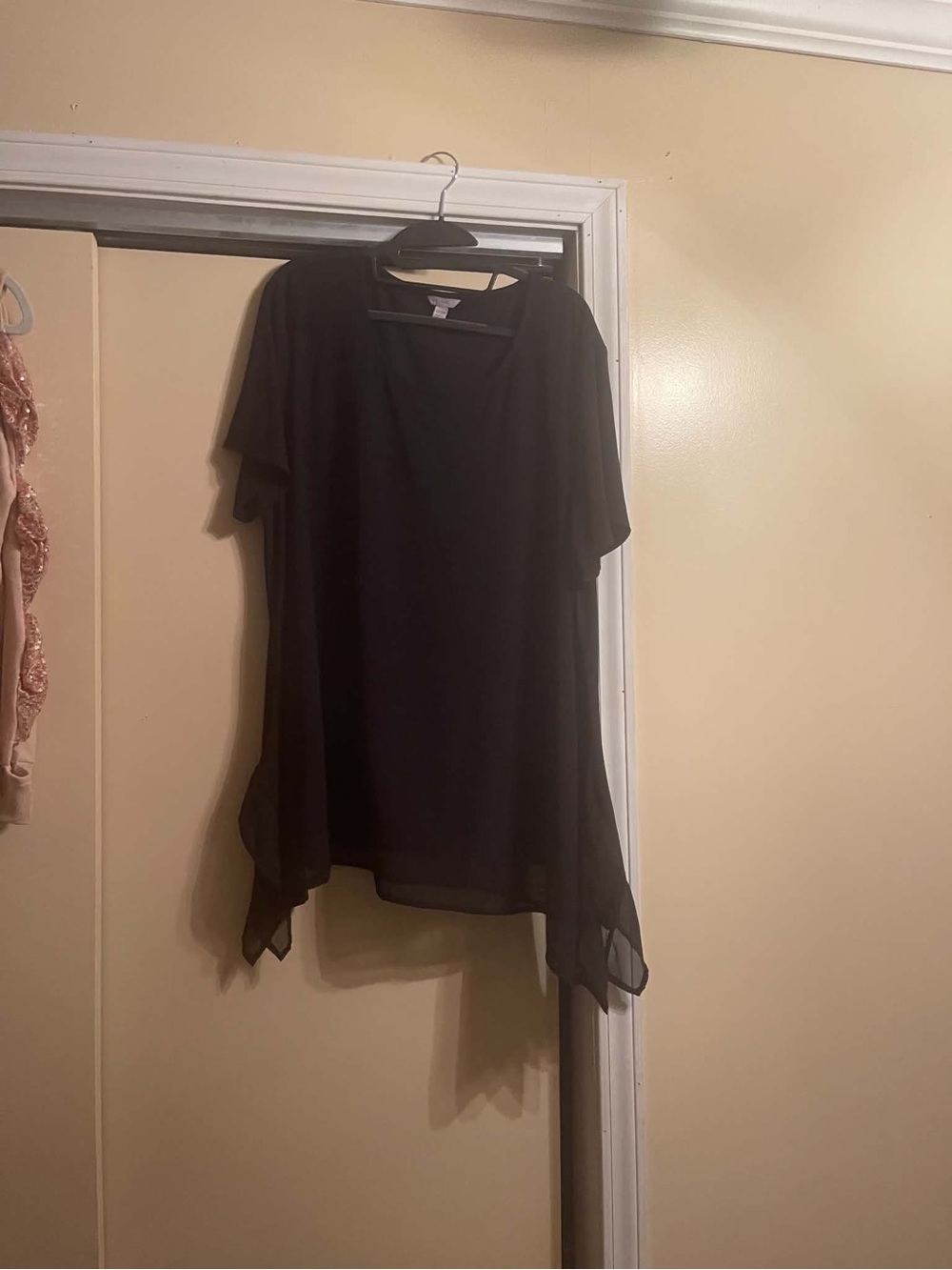Sheer Black Layered V-Neck Tunic